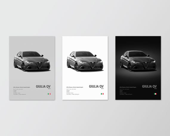 Alfa Romeo Giulia Quadrifoglio Poster Print | Wall Art | Car