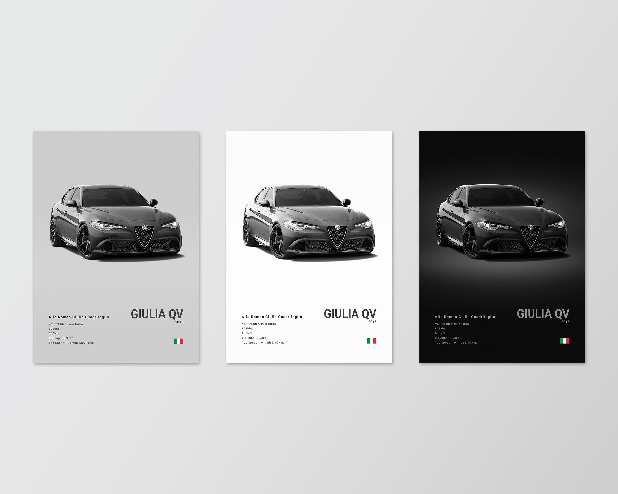 Alfa Romeo Giulia Quadrifoglio Poster Print | Wall Art | Car