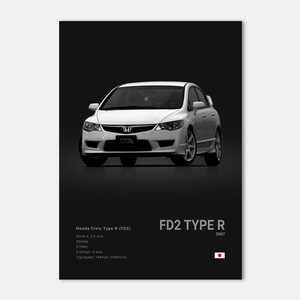Honda Civic Type R FD2 2007 Poster Print | Wall Art | Car Photography ...