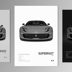 Ferrari 812 Superfast Poster Print | Wall Art | Car Photography