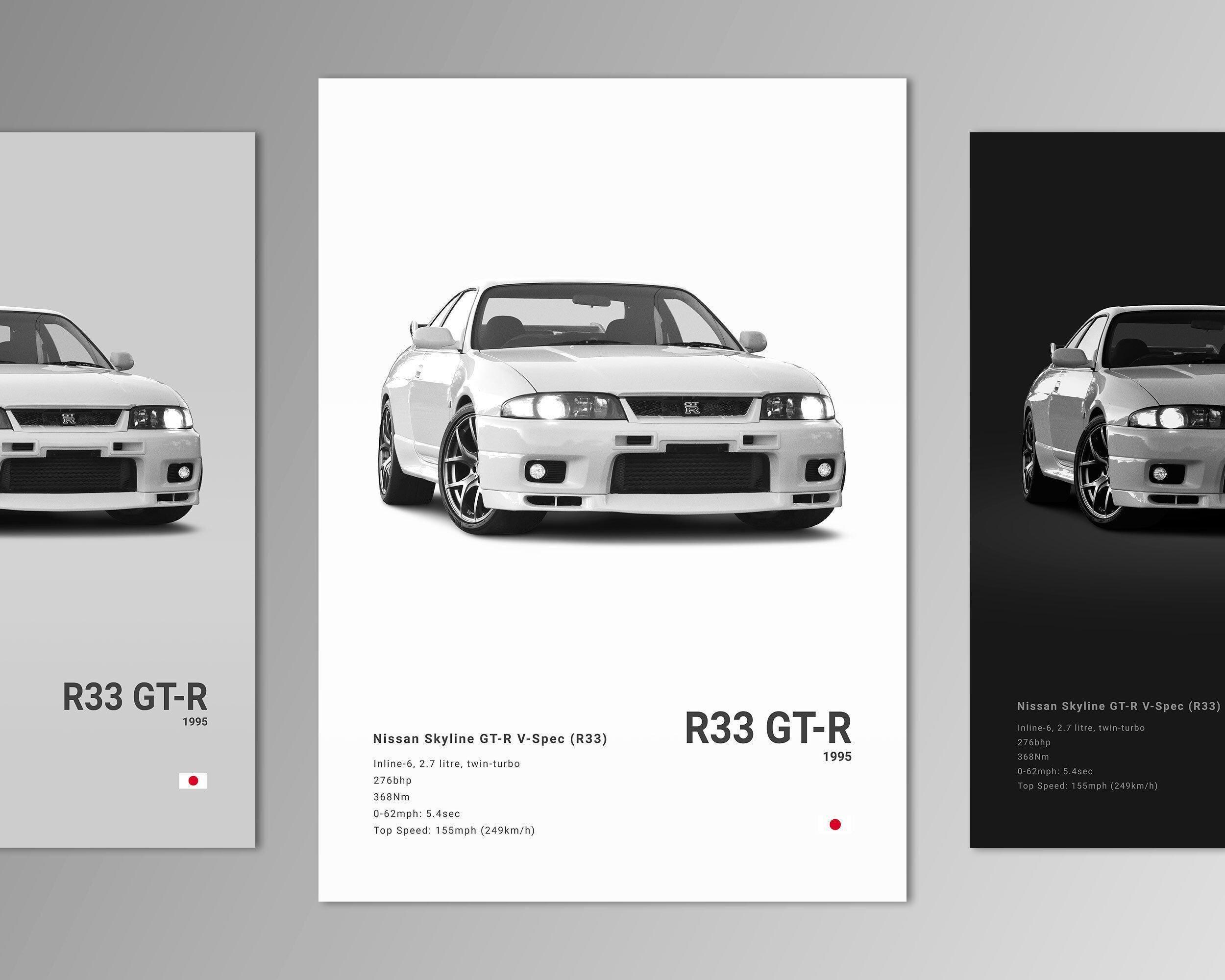 日産スカイライン Vスペック（R33）ポスタープリント｜ウォールアート