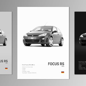 Ford Focus RS Mk1 Poster Print | Wall Art | Car Photography