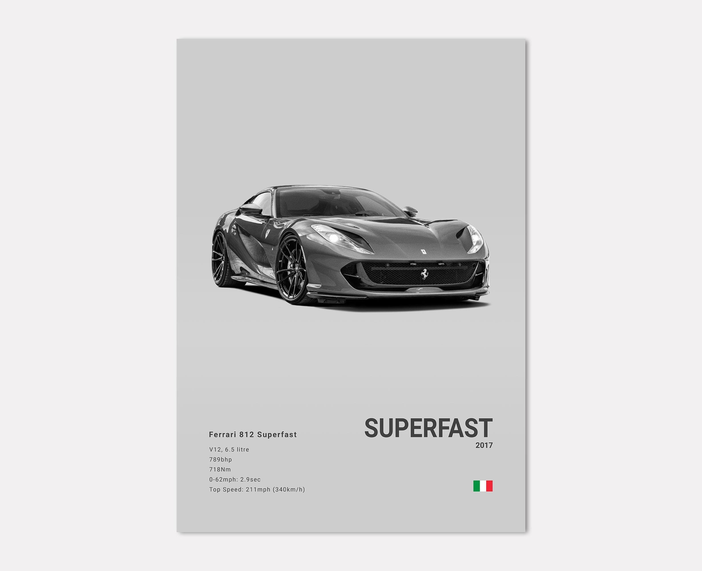 Ferrari 812 Superfast Poster Print | Wall Art | Car Photography - Etsy
