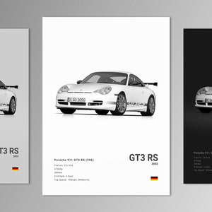 Porsche 996 GT3 RS Poster Print | Wall Art | Car Photography