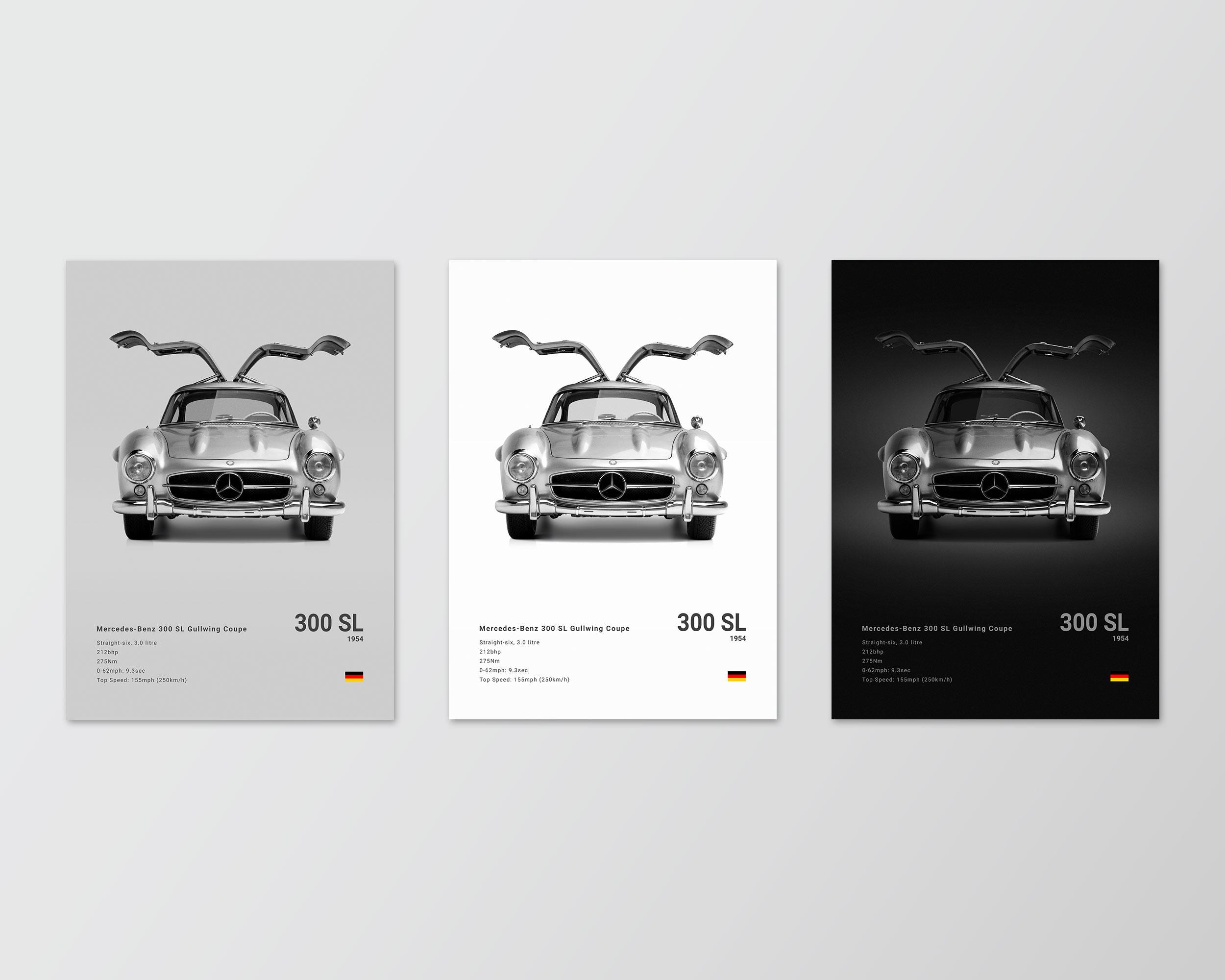 Mercedes 300 SL Gullwing Coupe Poster Print | Wall Art | Car ...