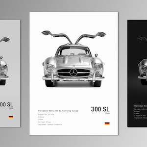 Póster/impresión/fotografía de coches del Mercedes 300 SL Gullwing Coupé