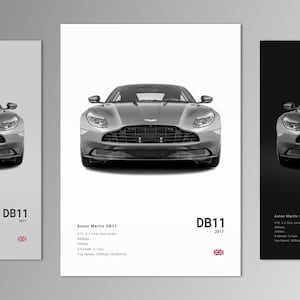 Aston Martin DB11 2017 Poster Print | Wall Art | Car Photography