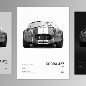 Shelby Cobra 427 Poster Druck | Wandkunst | Auto Fotografie