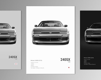 1990 Nissan 240SX Poster Digital Download Wall Art for Kids Boys