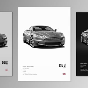 Aston Martin DBS (2007)-posterafdruk | Muurkunst | Autofotografie
