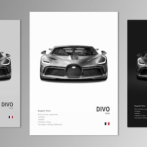 Poster Bugatti Divo | Art mural | Photographie de voiture