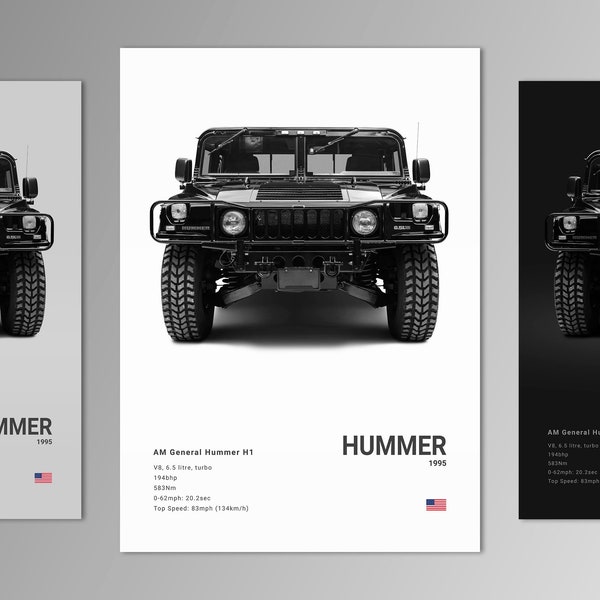 AM General Hummer H1 Poster Print | Wall Art | Car Photography