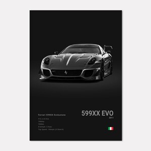 Ferrari 599XX Evo Poster Print Wall Art Car Photography - Etsy