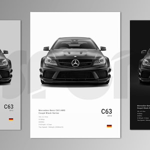 Mercedes Benz C63 AMG Black Series 2012 Poster Print | Wall Art | Car Photography