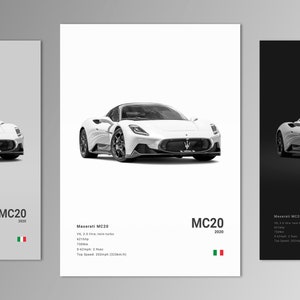 Maserati MC20 Poster Print | Wall Art | Car Photography
