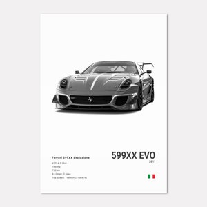 Ferrari 599XX Evo Poster Print Wall Art Car Photography - Etsy