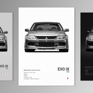 Mitsubishi Lancer Evo 9 Poster Druck | Wandkunst | Auto Fotografie