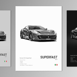 Ferrari 812 Superfast Poster Print | Wall Art | Car Photography
