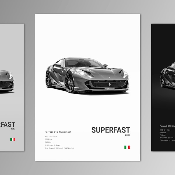 Ferrari 812 Superfast Poster Print | Wall Art | Car Photography