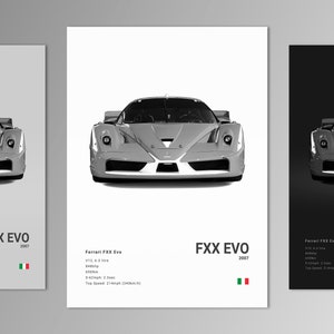 Ferrari FXX Evo Poster Print Wall Art Car Photography - Etsy