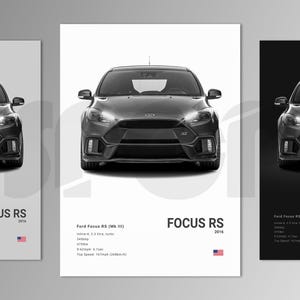 Ford Focus RS Mk3 Poster Print | Wall Art | Car Photography