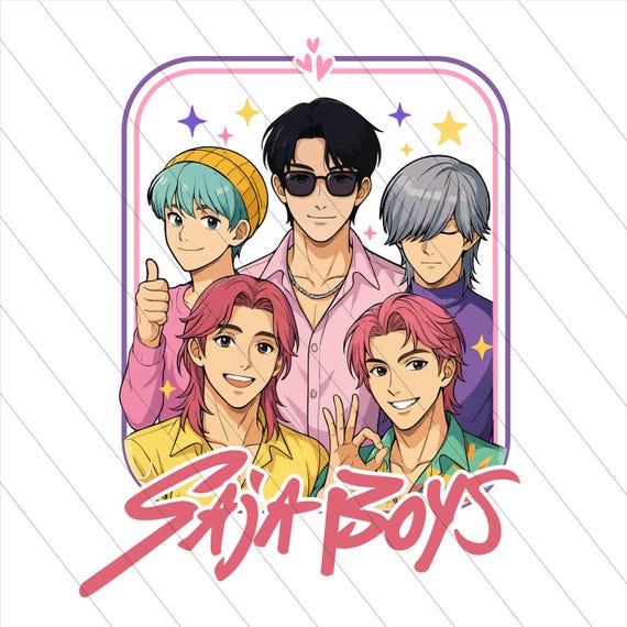 T-shirt Kpop Demon Hunters Saja Boys Chibi | Merchandising Officiel | Coupe Classique Légère | NFLIX10432