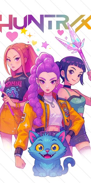 Débardeur KPop Demon Hunters - Logo Pastel Huntrix Huntr/X - Vêtement Officiel Licencié - Léger Et Confortable