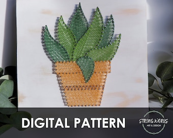 Succulent String Art Digital Pattern DIY