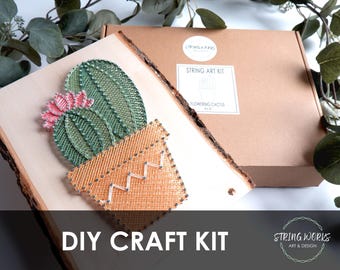 DIY Kit Flowering Cactus String Art