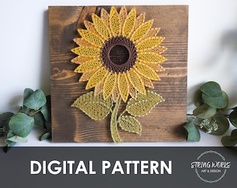 Sunflower DIY String Art Pattern