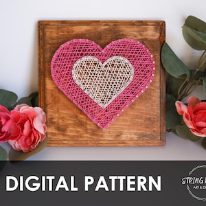 Double Heart Valentine's Day DIY String Art Pattern