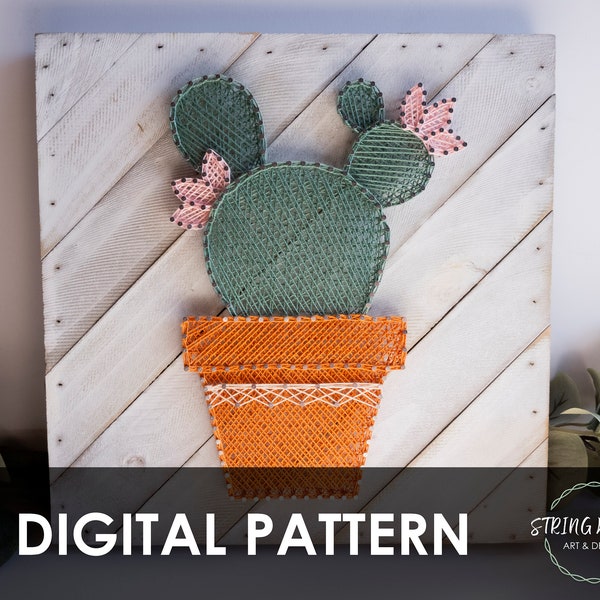 Cactus String Art Digital Pattern DIY