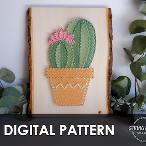 Flowering Cactus String Art Digital Pattern DIY