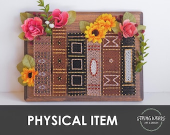 Floral Bookshelf String Art