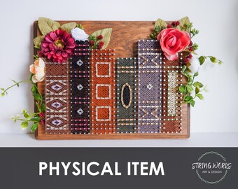 Floral Bookshelf String Art 2