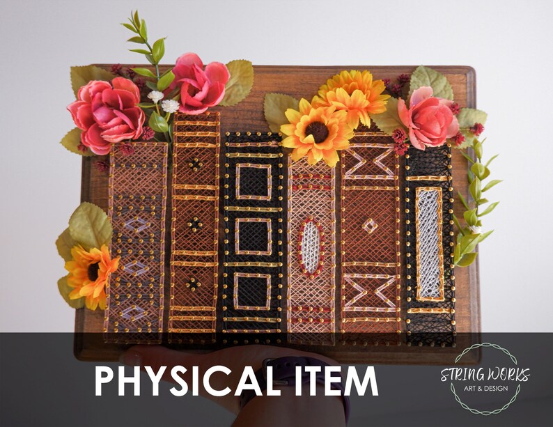 Floral Bookshelf String Art - Etsy