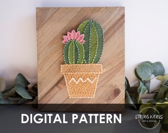 Cactus String Art Digital Pattern DIY