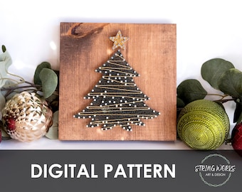 Christmas Tree String Art Pattern DIY