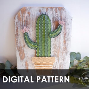 Large Cactus String Art Pattern DIY Wall Decor