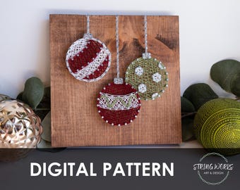 Christmas Ornament String Art DIY Pattern