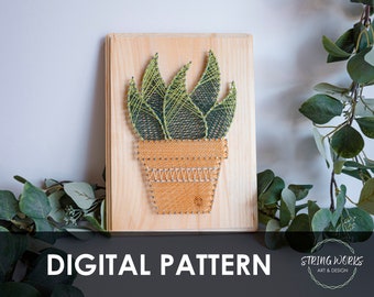 Snake Plant String Art Digital Pattern DIY