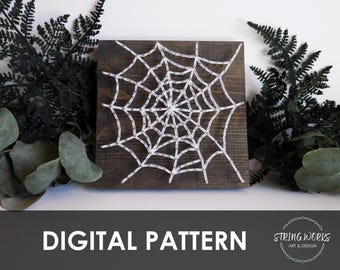 Halloween Spider Web String Art Pattern