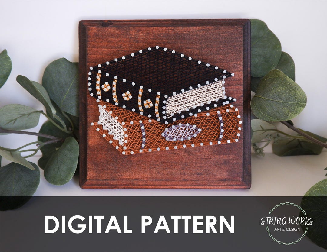 Book String Design 2 Stacked Books String Art Pattern DIY - Etsy