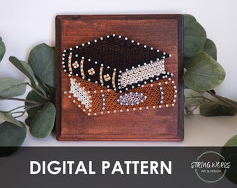 2 Stacked Books String Art Pattern DIY