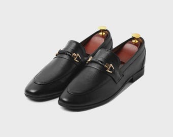 Vintage Freeman Leather Loafers, Men display picture 1