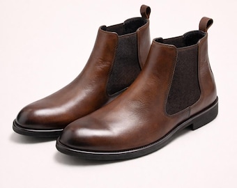 Botas Chelsea de piel hechas a mano para hombre / Botas formales personalizadas
