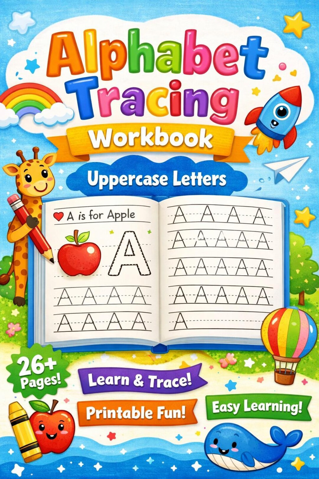 Alphabet Letters Printable Worksheets A to Z Letter Sounds Learn to ...