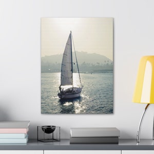 Sailboat Canvas Print 18x24, Our Original Photography, Southern California Pacific, Dana Point Art, Home Decor, Office Decor, Nautical