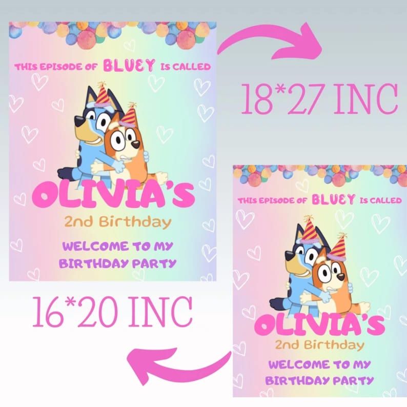 Bluey Welcomesign Editable Bluey Welcome Sign for Girl, Bluey and Bingo Birthday Party ...