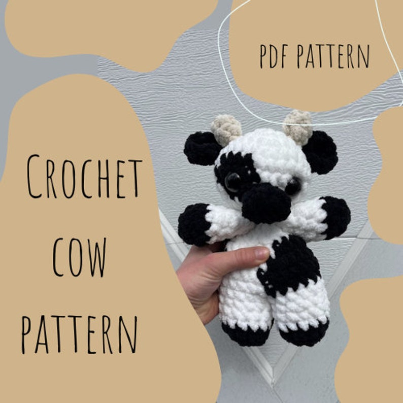 Adorable Crochet Cow Pattern! | Digital Pattern | PDF PATTERN ONLY - Etsy